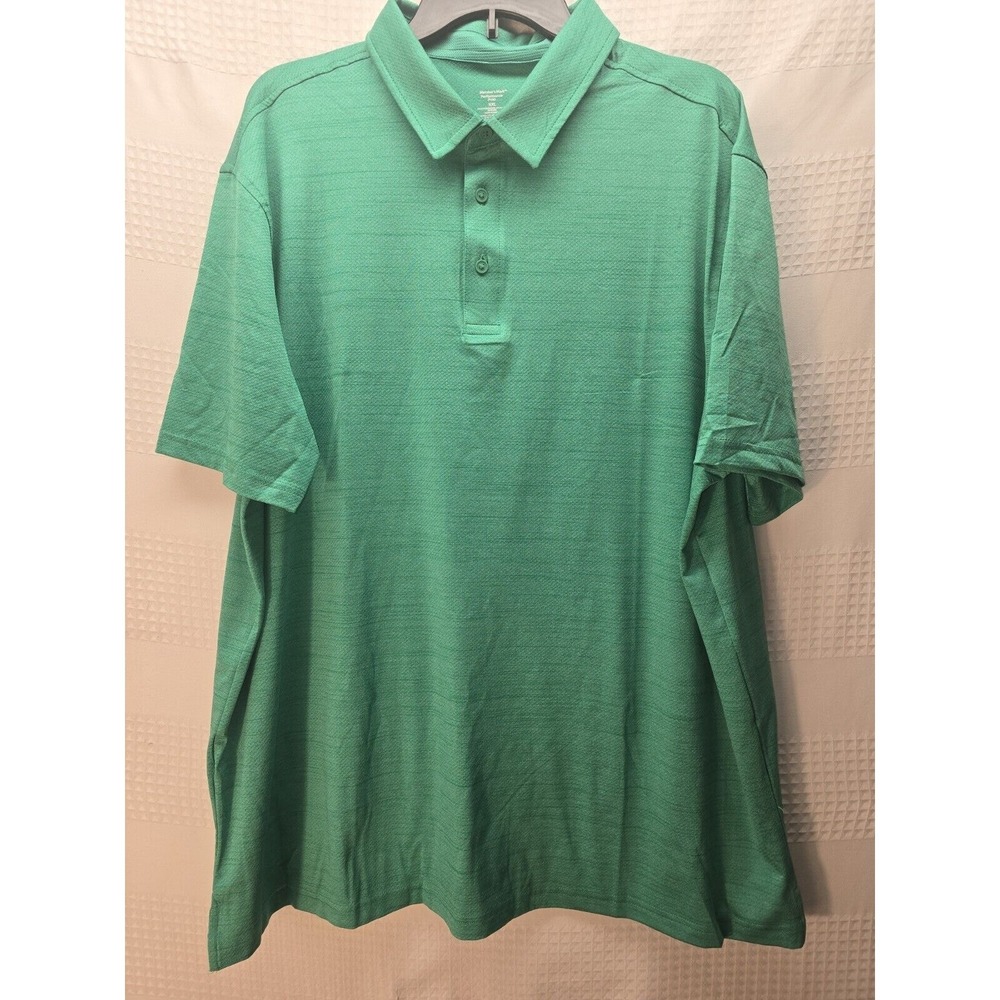 Members Mark Mens XXL Performance Polo Shirt Green Short Sleeve ALPSAM2410808
